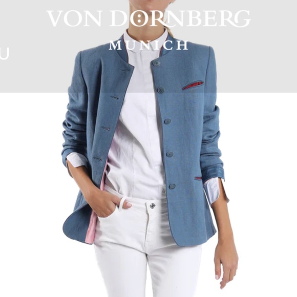 Von Dornberg jacket from ocean blue Irish linen - Picture 4 of 4